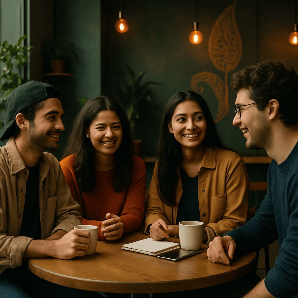 Young adults in conversation